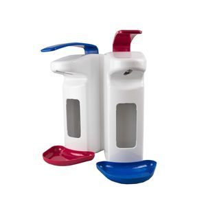 hand-operated hand sanitizer dispenser