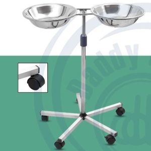 double bin surgical bowl stand