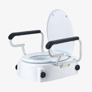 raised toilet seat with armrests