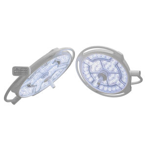 ceiling-mounted surgical light / LED / with video monitor / 2-arm