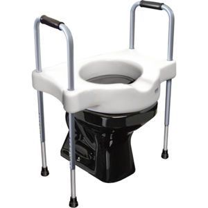 raised toilet seat with armrests