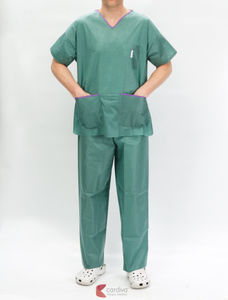 Moss Green ScrubSuit Factory Plain V-neck Katrina High Quality PPE  Manufacturer