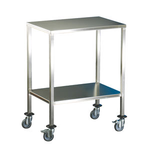 2-shelf instrument table / on casters / stainless steel