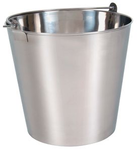  McKesson Kick Bucket with Wheels - Stainless Steel Bucket with  Bumper Frame, 13 qt, 1 Count : Health & Household