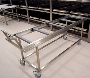 mortuary trolley / transport / coffin / stainless steel