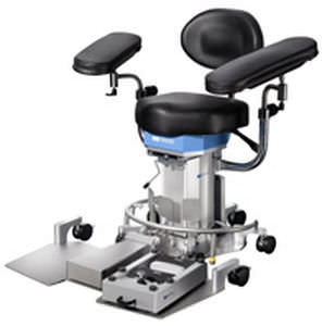 doctor's office stool / surgical / with armrests / on casters