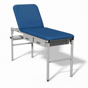 manual examination table / fixed-height / 2-section / with storage unit