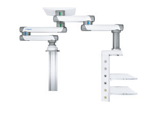 medical pendant / ceiling-mounted / articulated / with column