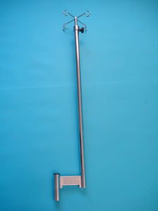 Adjustable IV Pole With 4 Hooks - 100-150cm Stainless Steel IV Stand With Pulley For Medical Use