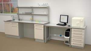 laboratory bench with sink