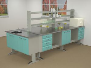 laboratory bench with sink