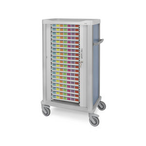 medicine distribution trolley / transport / medication / with tambour door