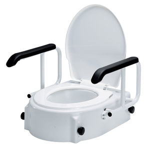 raised toilet seat with armrests