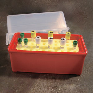 transport container / biological / hermetic / for test tubes