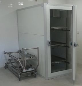 body tray refrigerated mortuary cabinet