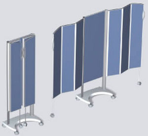 hospital screen on casters / folding