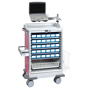 medicine distribution trolley / with shelf / anodized aluminum