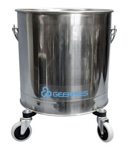 kick bucket on casters / stainless steel