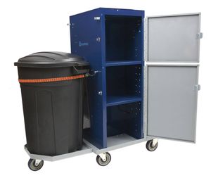 cleaning trolley / transport / waste / 1-door