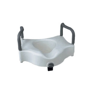 raised toilet seat with armrests