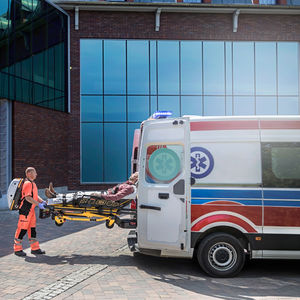 stretcher trolley fastener system / electro-hydraulic / lifting