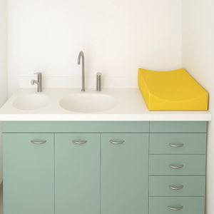 changing station with integrated hand basin