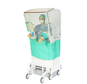 X-ray radiation shielding screen / mobile / with window / with glove opening