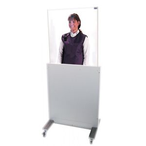 X-ray radiation shielding screen / mobile / with window
