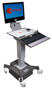 battery-powered computer cart / height-adjustable