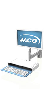 wall-mounted monitor support arm / medical / with keyboard arm