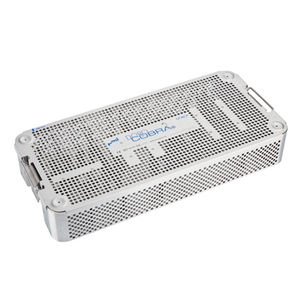 instrument sterilization tray / perforated / stainless steel