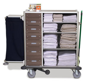 cleaning trolley / dirty linen / clean linen / with shelf