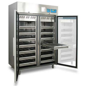 blood bank refrigerator / cabinet / with automatic defrost / stainless steel