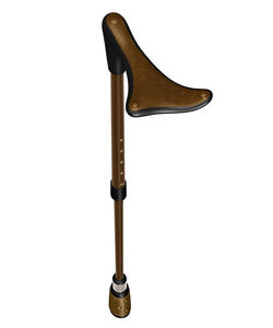 walking stick with offset handle / height-adjustable