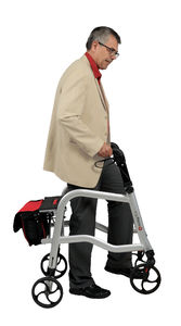 height-adjustable walker / with seat / folding