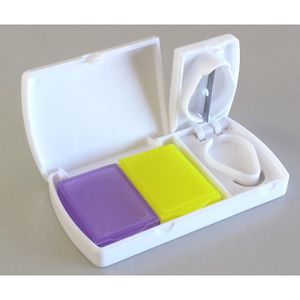 pill box with tablet cutter