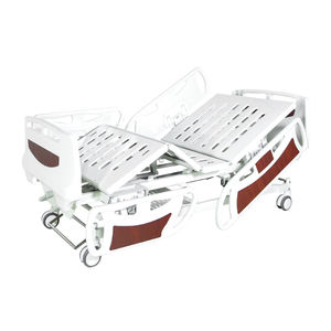 hospital bed / manual / fixed-height / on casters