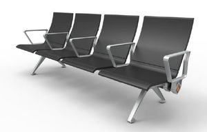 beam chair with armrests / 4-seater