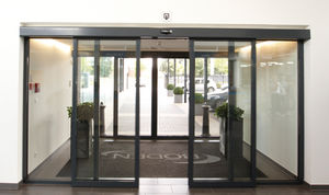 sliding door / hospital / for healthcare facilities / glass