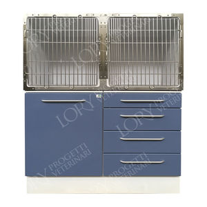 2-compartment veterinary cage