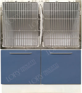 2-compartment veterinary cage