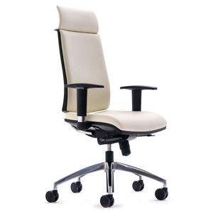 office chair / with armrests / on casters / with high backrest