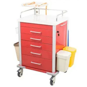 Emergency trolley - PX-802 - Pinxing Medical Equipment - 5-drawer / with basket / mobile