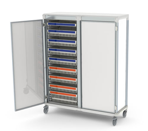 Medical device cart - Pegasus Medical Concepts - storage / aluminum / with basket