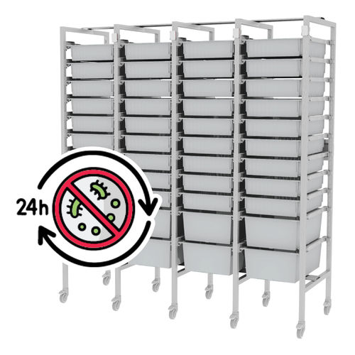 Hospital trolley - Hygieia UUUU Antimicrobial - Pegasus Medical Concepts - sterilization / for sterile materials / for sterilization containers