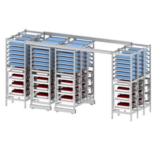 Modular shelving unit - HIGH DENSITY  - Pegasus Medical Concepts - for container storage / for basket storage / for pharmacies