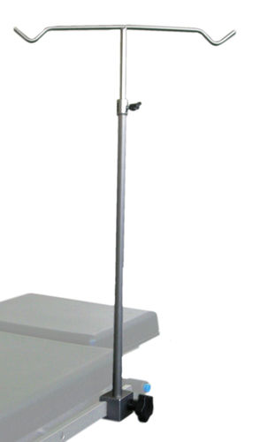Table-mounted IV pole - A16 - Nuova BN - 2-hook / telescopic / stainless steel