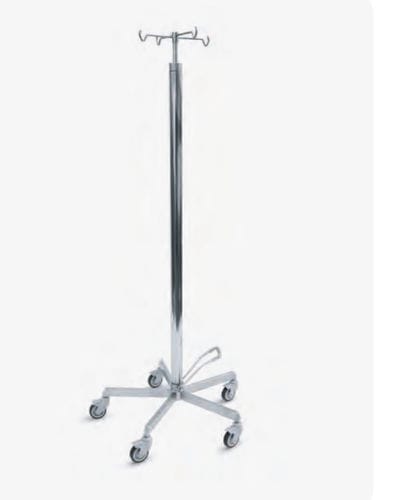 IV pole on casters - PF-HI - Nuova BN - 4-hook / stainless steel / hydraulic