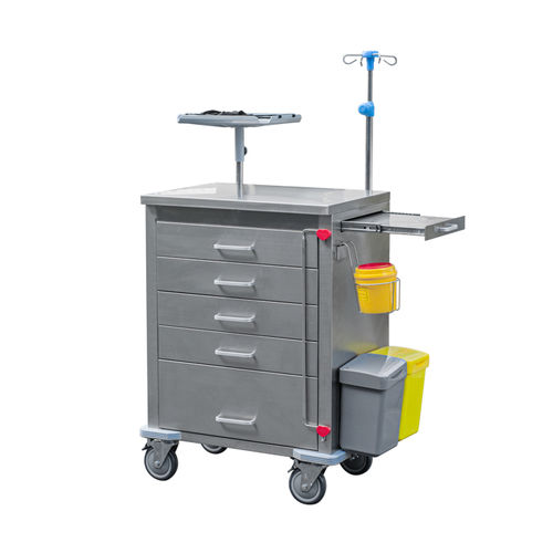 Treatment cart - BIE018S - BiHealthcare - aluminum / with drawer / with shelf