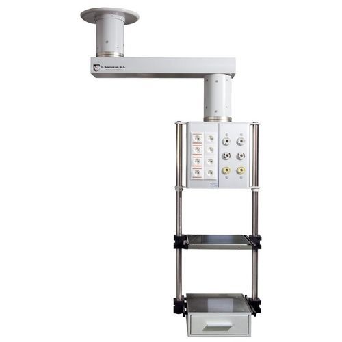 Medical pendant G. SAMARAS SA ceilingmounted / ICU / with shelves